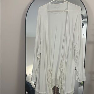 Elegant White Drape Cardigan